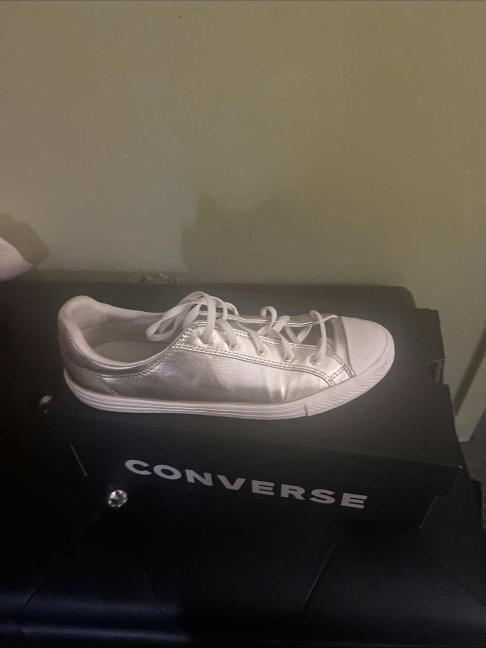 Converse women Low Top Silver Metallic Sneaker
